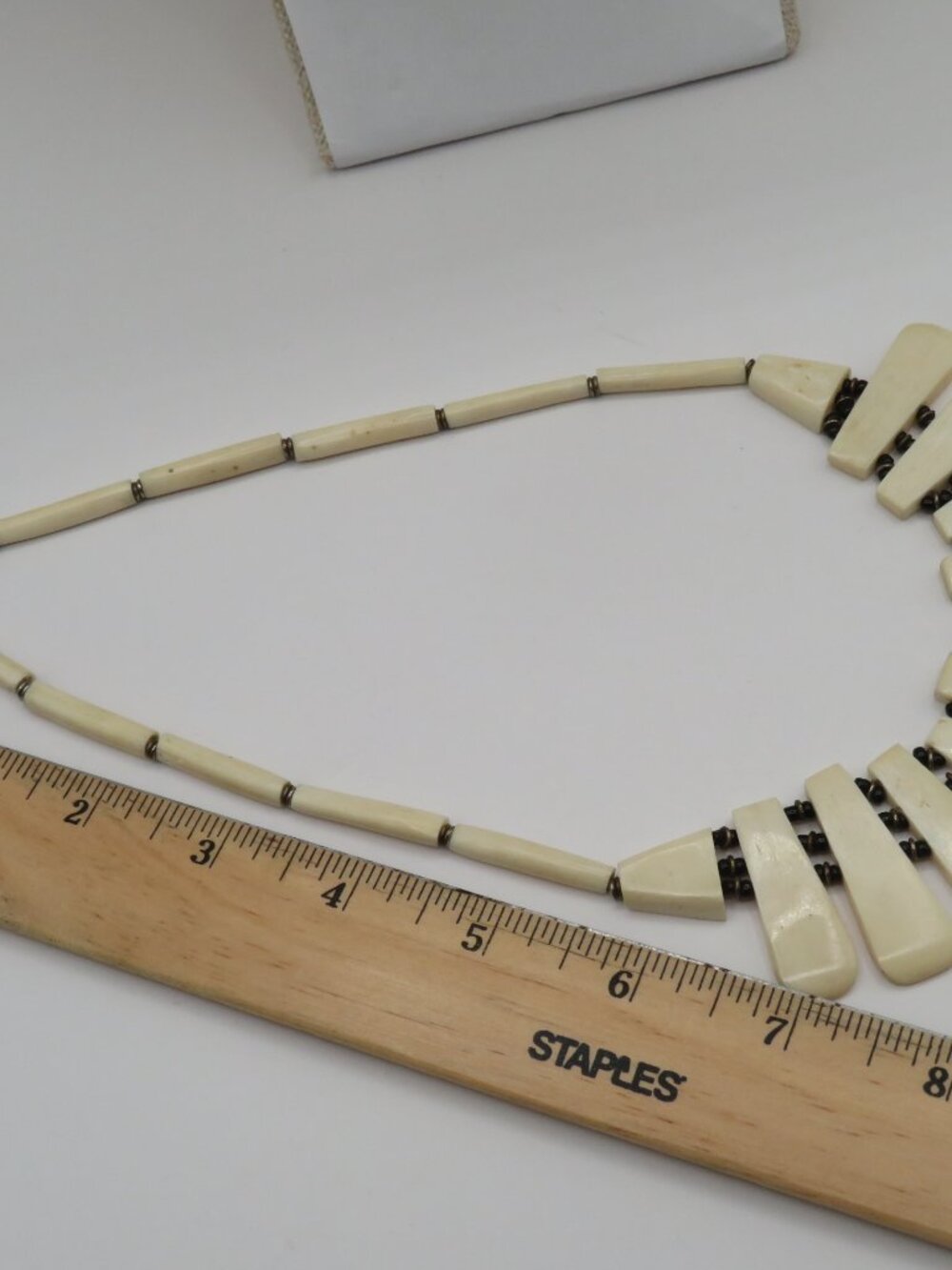 Bone Tribal Bib Choker Necklace - Picture 9 of 10